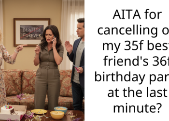 AITA for cancelling on my 35f best friend’s 36f birthday party at the last minute?