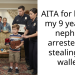 AITA for having my 9 year old nephew arrested for stealing my wallet?