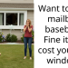 Want to play mailbox baseball? Fine it will cost you one window.