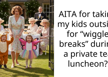 AITA for taking my kids outside for “wiggle breaks” during a private tea luncheon?