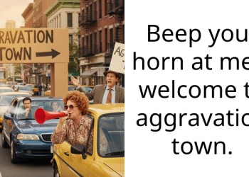 Beep your horn at me… welcome to aggravation town.