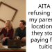 AITA for refusing to give my parents my location after they stopped paying for my tuition?