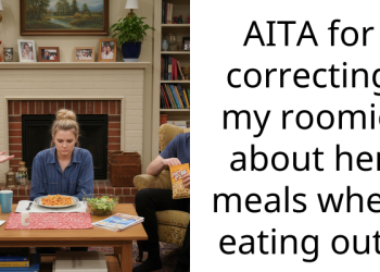 AITA for correcting my roomie about her meals when eating out?