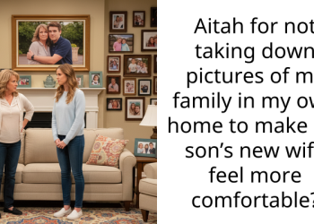 Aitah for not taking down pictures of my family in my own home to make my son’s new wife feel more comfortable?