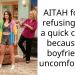 AITAH for not refusing to do a quick change because my boyfriend is uncomfortable?