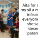 Aita for calling my sil a mistress infront of everyone after she said I ‘deserve’ paternity