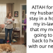 AITAH for telling my husband to go stay in a hotel with my in-laws and that my mom was going to come back to help me with our new baby?