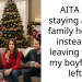 AITA for staying at the family holiday instead of leaving when my boyfriend left?