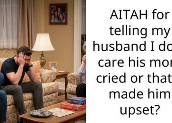 AITAH for telling my husband I dont care his mom cried or that it made him upset?