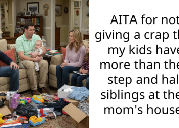 AITA for not giving a c**p that my kids have more than their step and half siblings at their mom’s house?