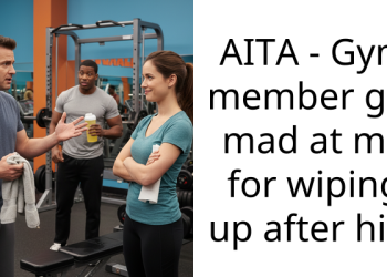 AITA – Gym member got mad at me for wiping up after him