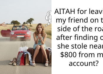 AITAH for leaving my friend on the side of the road after finding out she stole nearly $800 from my account?