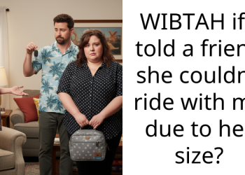 WIBTAH if I told a friend she couldn’t ride with me due to her size?