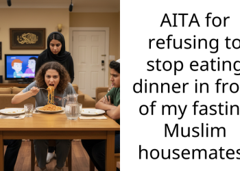 AITA for refusing to stop eating dinner in front of my fasting Muslim housemates?