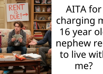 AITA for charging my 16 year old nephew rent to live with me?