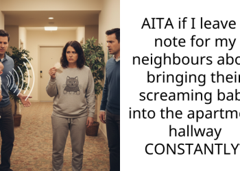 AITA if I leave a note for my neighbours about bringing their screaming baby into the apartment hallway CONSTANTLY?