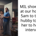 MIL showed up at our home at 5am to tell my hubby to drive her to her job interview