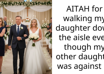 AITAH for walking my daughter down the aisle even though my other daughter was against it?