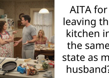 AITA for leaving the kitchen in the same state as my husband?