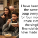 I have been making the same pot of soup every Sunday for four months and I think it might be the single best financial decision I have made this year
