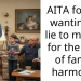 AITA for not wanting to lie to my son for the sake of family harmony?