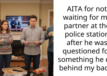 AITA for not waiting for my partner at the police station after he was questioned for something he did behind my back?