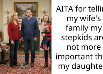 AITA for telling my wife’s family my stepkids are not more important than my daughter?