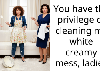 You have the privilege of cleaning my white creamy mess, ladies