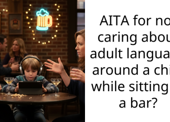 AITA for not caring about adult language around a child while sitting at a bar?