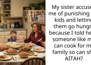 My sister accused me of punishing her kids and letting them go hungry because I told her if someone like me can cook for my family so can she AITAH?