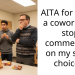 AITA for telling a coworker to stop commenting on my snack choices?