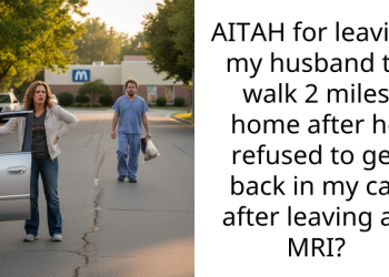 AITAH for leaving my husband to walk 2 miles home after he refused to get back in my car after leaving an MRI?