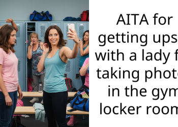 AITA for getting upset with a lady for taking photos in the gym locker room?
