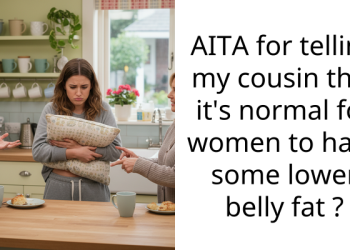 AITA for telling my cousin that it’s normal for women to have some lower belly fat ?