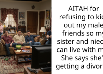 AITAH for refusing to kick out my male friends so my sister and nieces can live with me? She says she’s getting a divorce.