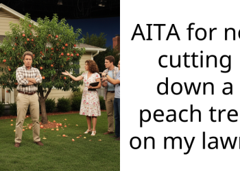 AITA for not cutting down a peach tree on my lawn?