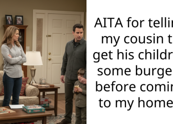 AITA for telling my cousin to get his children some burgers before coming to my home ?