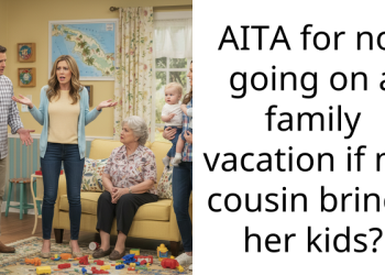 AITA for not going on a family vacation if my cousin brings her kids?