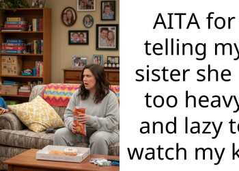 AITA for telling my sister she is too heavy and lazy to watch my kid