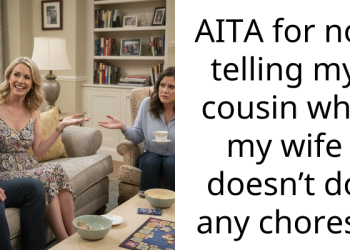 AITA for not telling my cousin why my wife doesn’t do any ch**es?