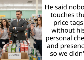 He said nobody touches the price tags without his personal check and presence, so we didn’t