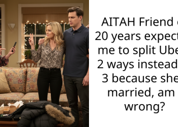 AITAH Friend of 20 years expected me to split Ubers 2 ways instead of 3 because she’s married, am I wrong?
