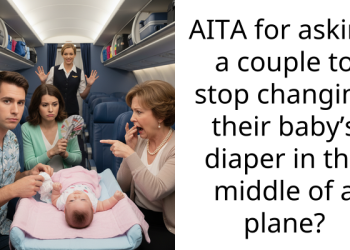 AITA for asking a couple to stop changing their baby’s diaper in the middle of a plane?