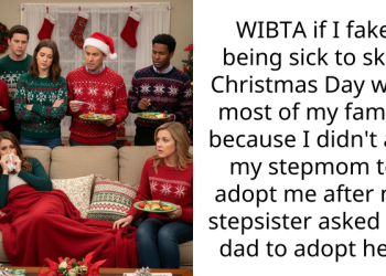 WIBTA if I fake being sick to skip Christmas Day with most of my family because I didn’t ask my stepmom to adopt me after my stepsister asked my dad to adopt her?