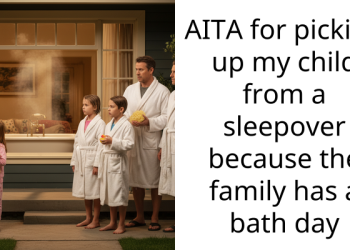 AITA for picking up my child from a sleepover because the family has a bath day