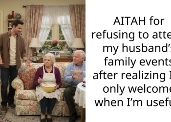 AITAH for refusing to attend my husband’s family events after realizing I’m only welcome when I’m useful?