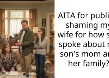 AITA for publicly shaming my wife for how she spoke about my son’s mom and her family?