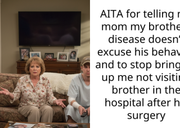 AITA for telling my mom my brothers disease doesn’t excuse his behavior and to stop bringing up me not visiting brother in the hospital after his surgery