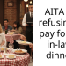 AITA for refusing to pay for my in-laws dinner?