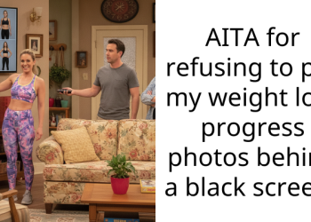 AITA for refusing to put my weight loss progress photos behind a black screen?